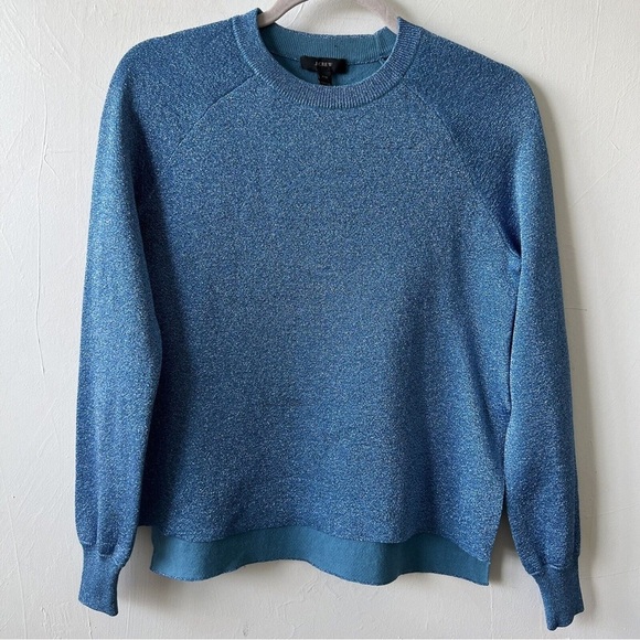 J. Crew Blue Shimmer Sparkle
Side Slit Crew Neck Pullover
Sweater Sz XS … - Picture 1 of 14